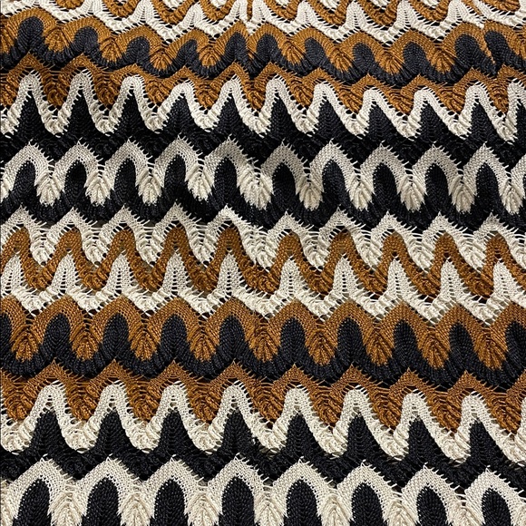 Linea Zigzag Pattern Maxi Dress in Brown Black and Cream - Picture 6 of 7